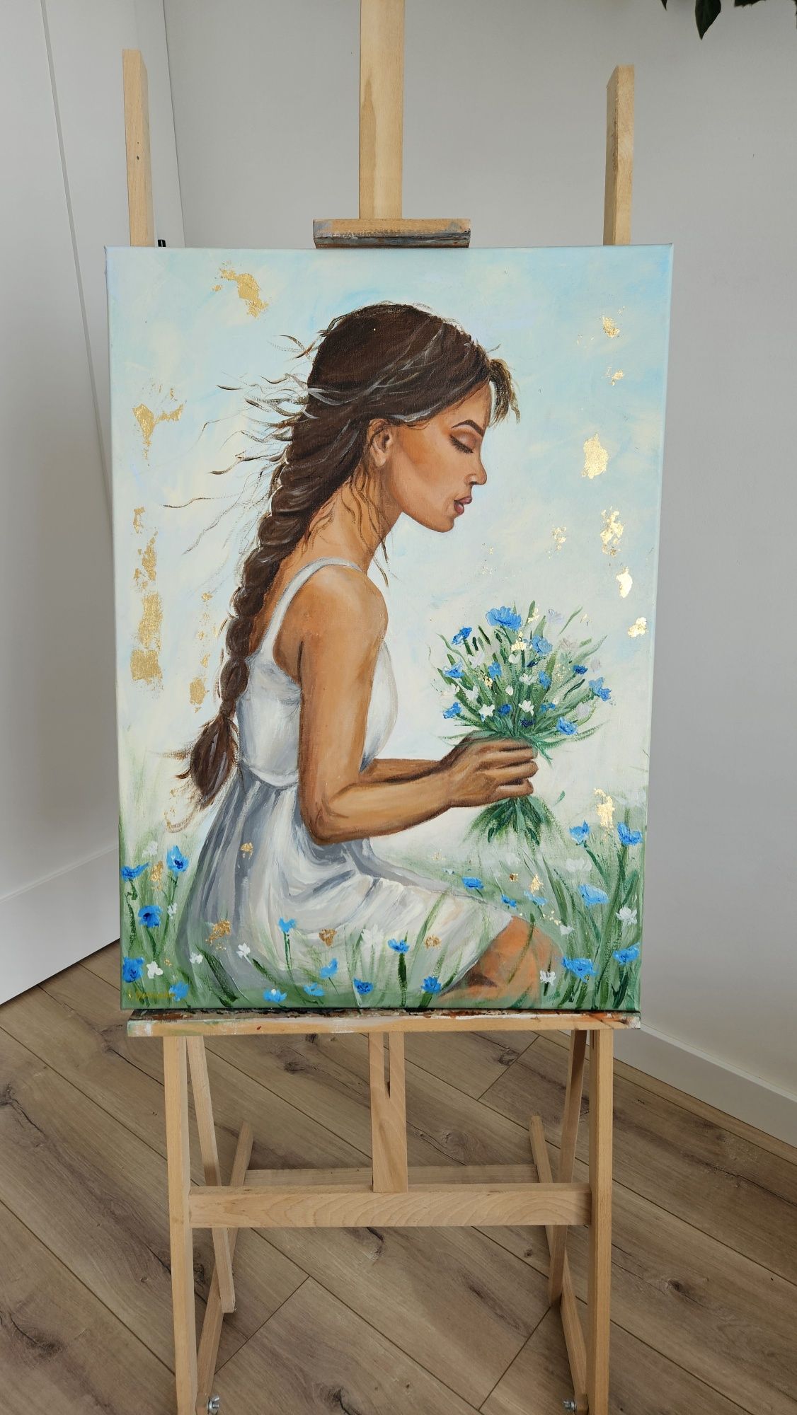 Obraz ręcznie malowany "Łąka" 70x50
