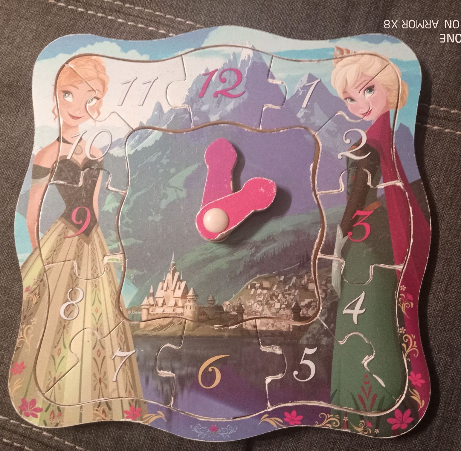 Zabawki - układanka drewniana Frozen zegar