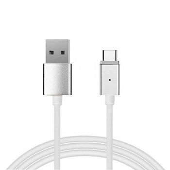 Kabel Magnetyczny TYP 1 - USB na Typ C rozpinane złącze 1 Metr srebrny