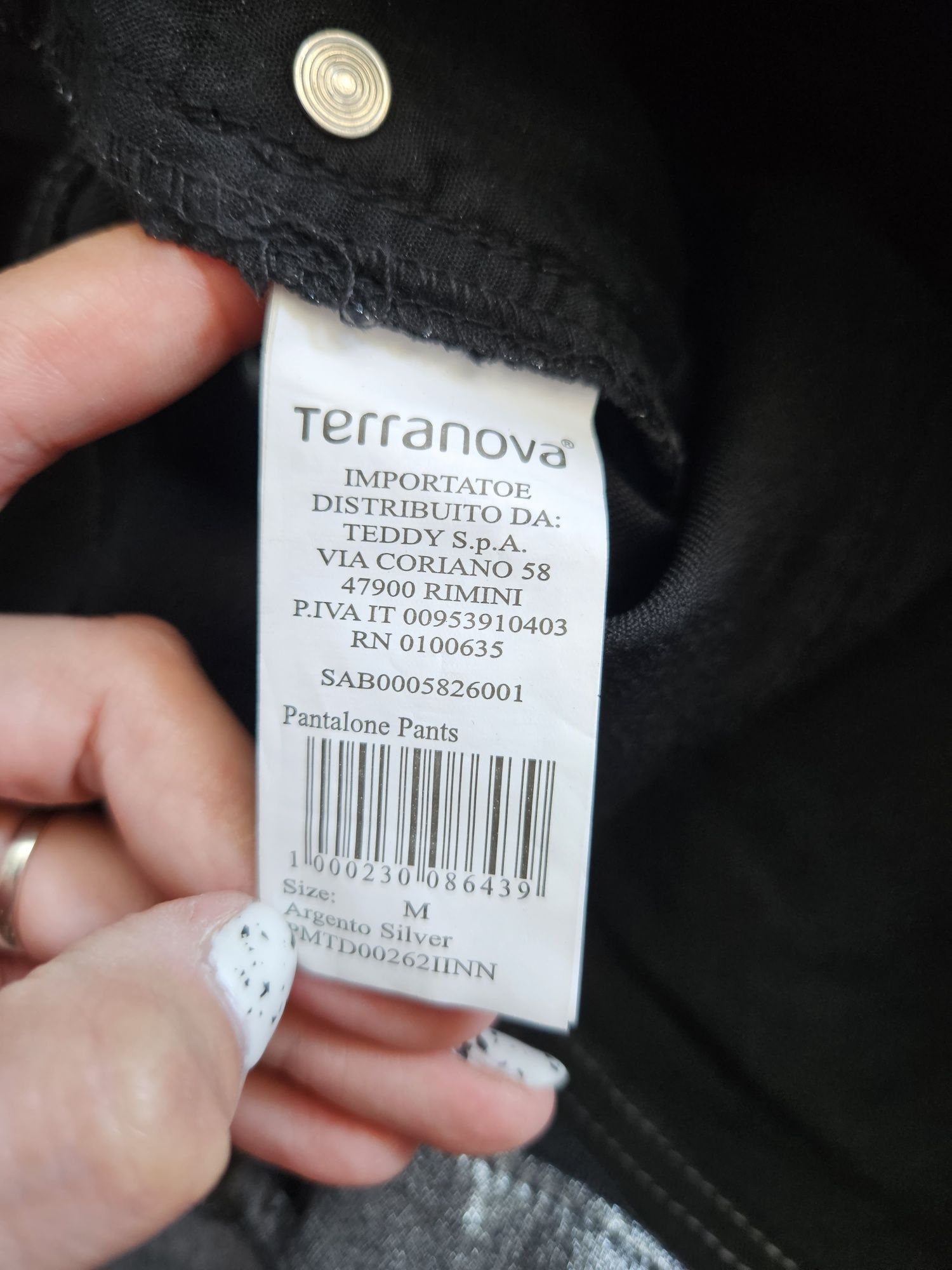 Nieużywane eleganckie spodnie damskie, rurki,srebrne,Terranova, rozm M