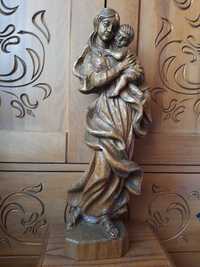 Rzeźba z drewna, Matka Boża z Dzieciątkiem, rękodzieło