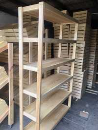 Regał półki drewniany na słoiki z progiem 2mx1m garaż spiżarnia