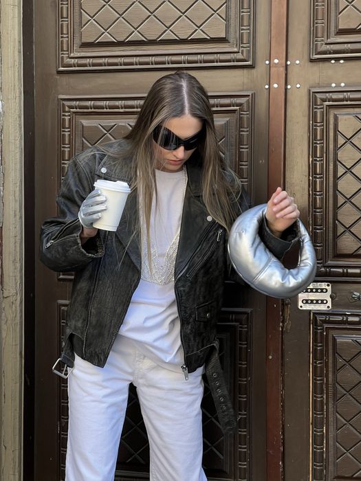 Шкіряна вінтажна куртка з натуральноі шкіри