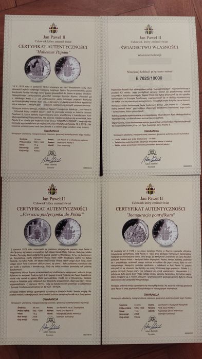 kolekcjonerskie monety Jan Paweł II