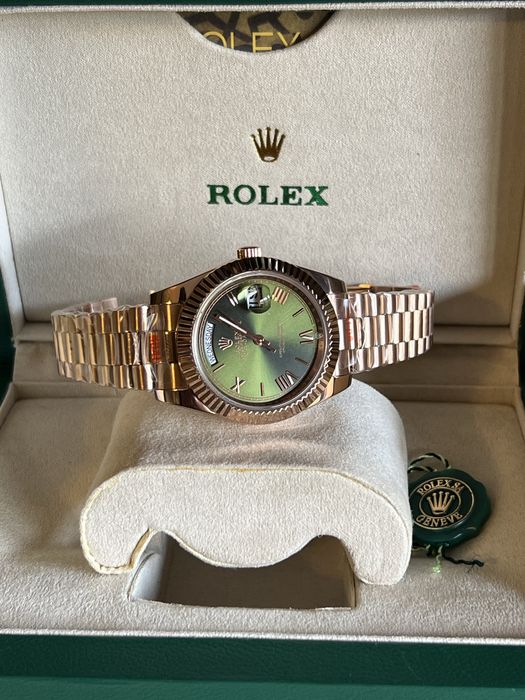 Rolex Day Date Olive Green/Rose Gold