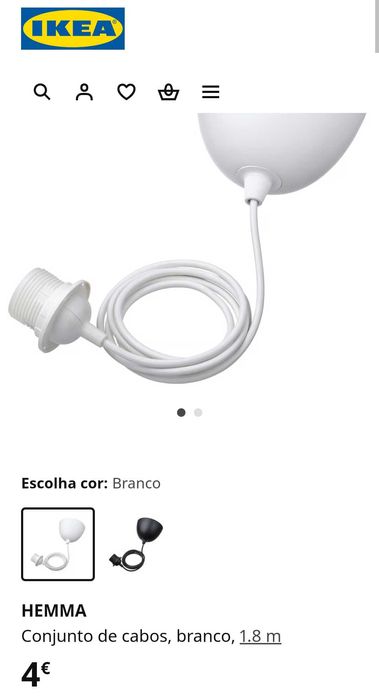 Conjunto de cabos para candeeiro de teto