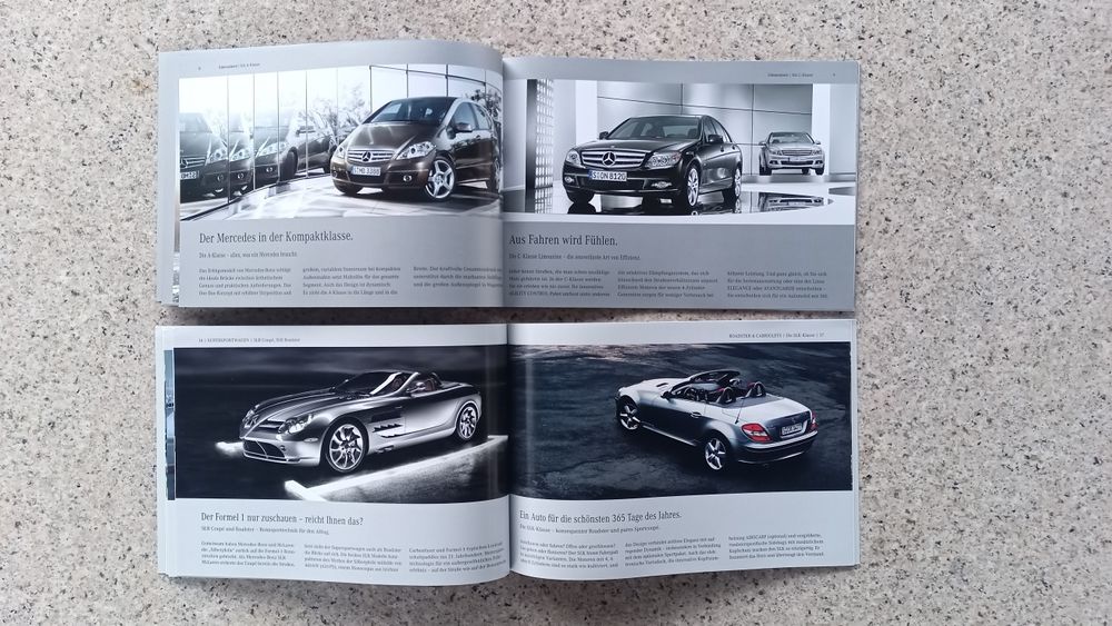 Mercedes Benz PERSONENWAGEN Program paleta modeli 2005 rok. Prospekty