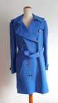 Burberry - oryginalny wełniany płaszcz damski SKY BLUE