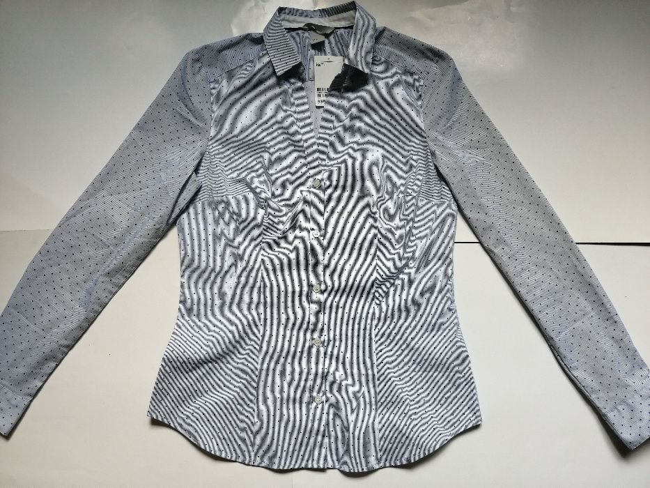H&M HM niebieska koszula w kropki 38 - nowa