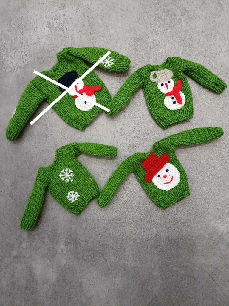 Elf on the shelf niegrzeczny elf zielony + sweterek ręcznie robione