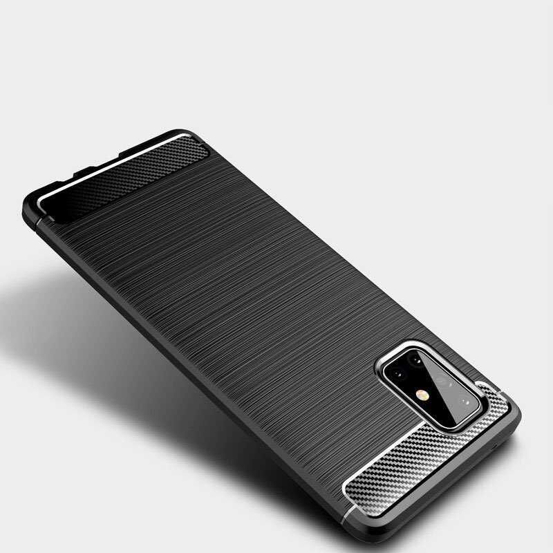 Carbon Case elastyczne etui pokrowiec Samsung Galaxy M51 niebieski