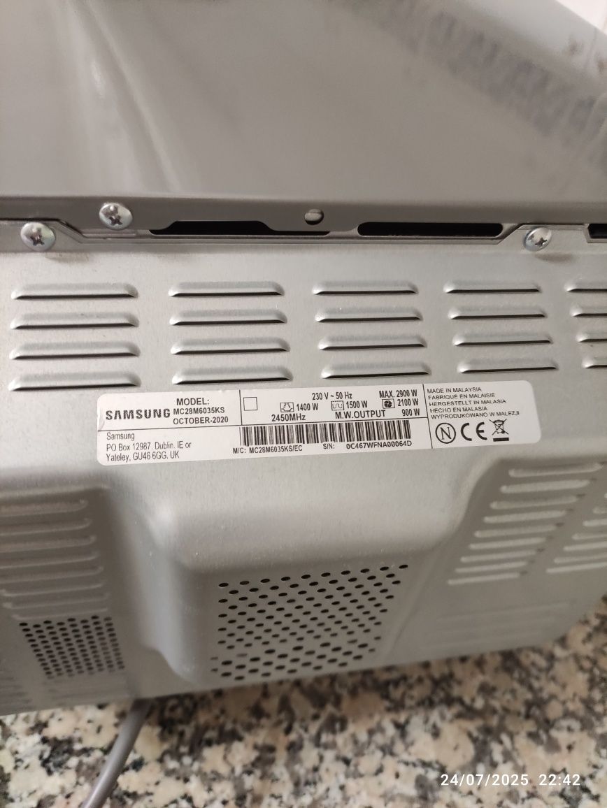 Microondas Samsung (diversas formas utilização na preparação )