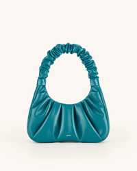 Jw pei gabbi ruched hobo handbag - peacock blue оригинал!