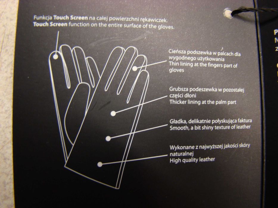 Skórzane rękawiczki męskie Wojas XL zimowe dotykowe eleganckie wygodne