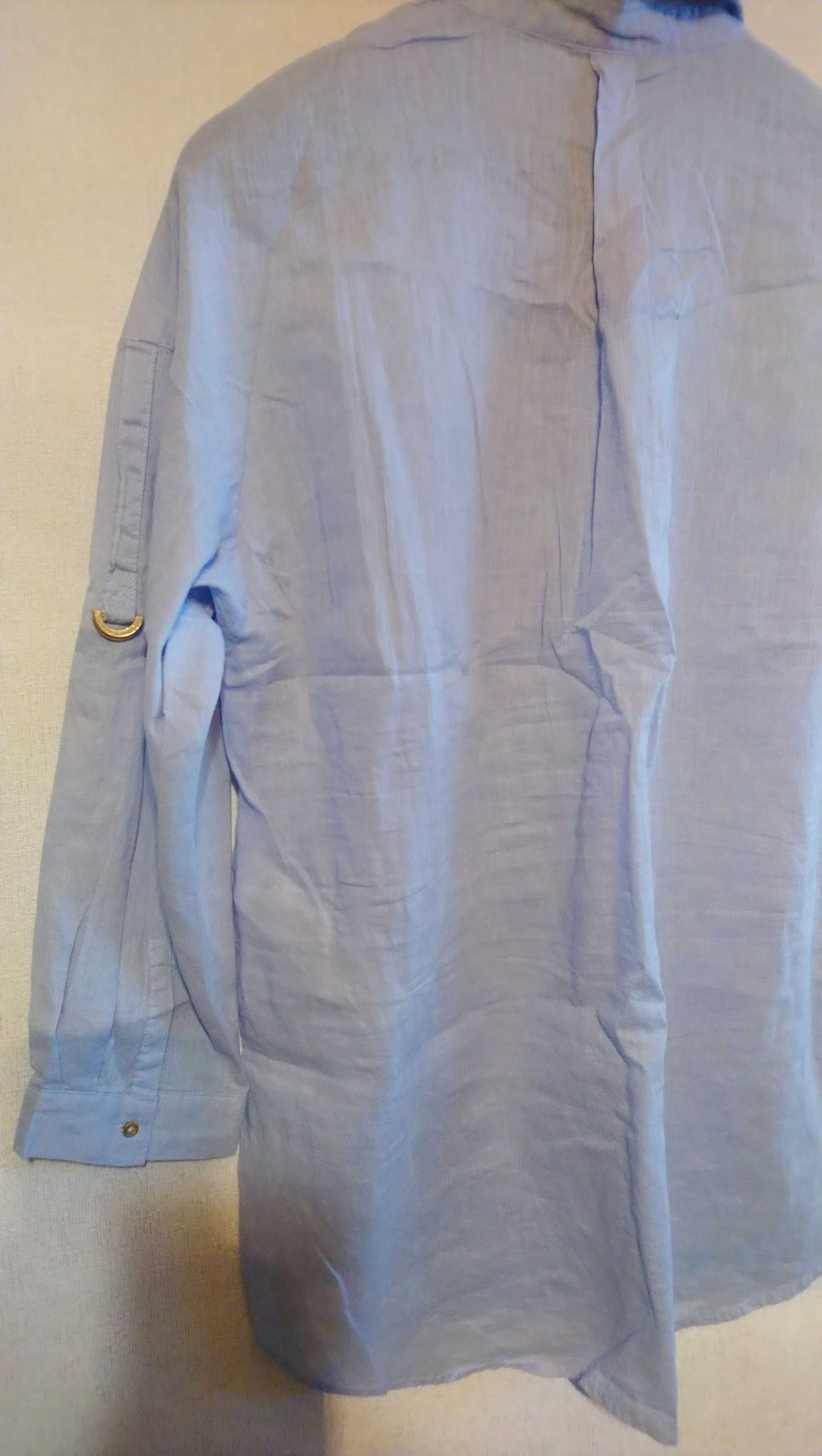 Женская рубашка туника Cortefiel L XL 48 50 52 хлопок лен