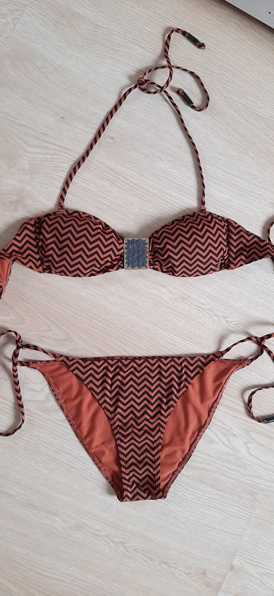 Brązowy strój kąpielowy bikini H&M, r.38  NOWY