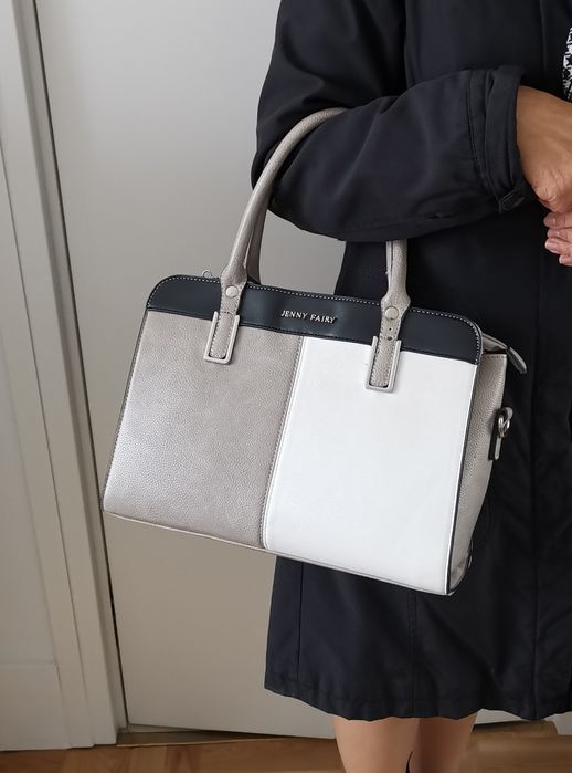 Torebka szaro  czarno biała