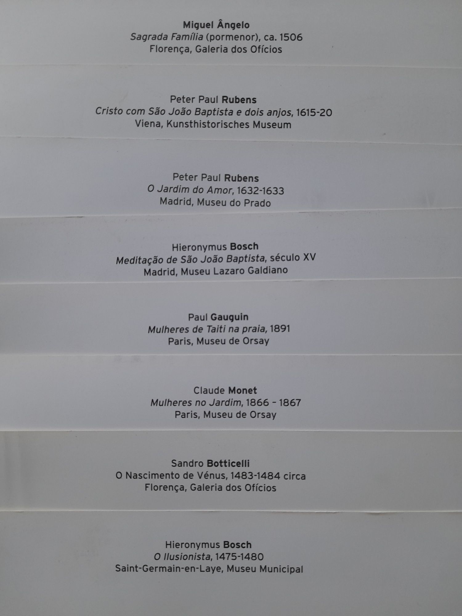 Impressões de quadros famosos 33,7 x 24 cm
