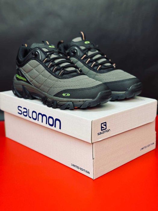 Осенние мужские кроссовки саломон хаки непромокаемые кросовки саламон