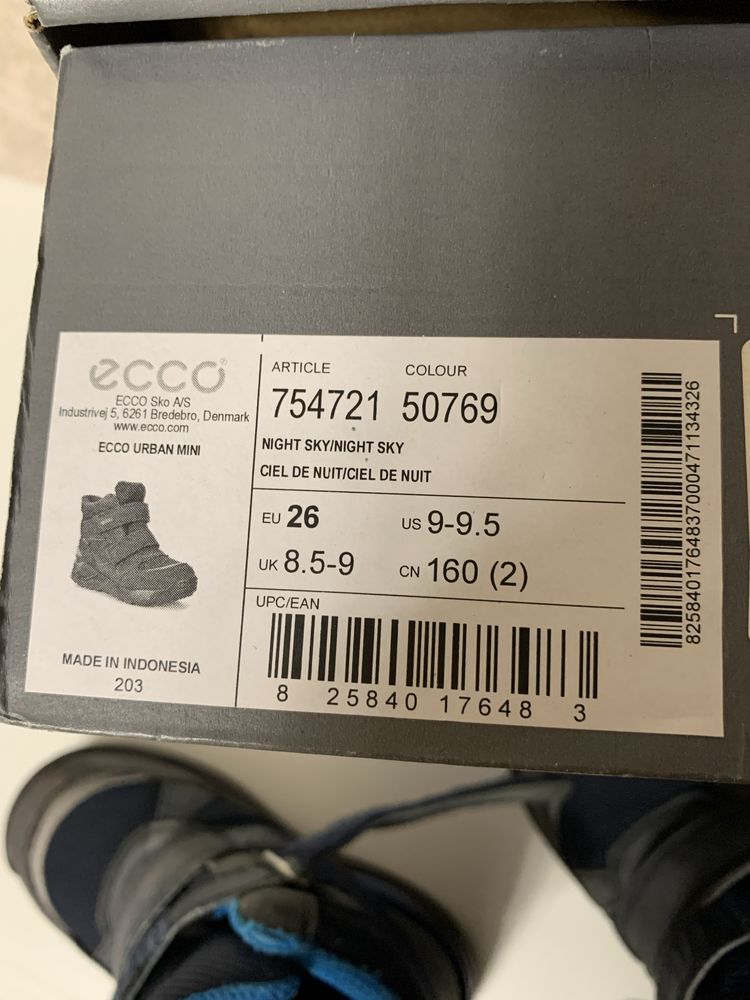 Зимние ботинки, зимові черевики ecco 26 екко EccO