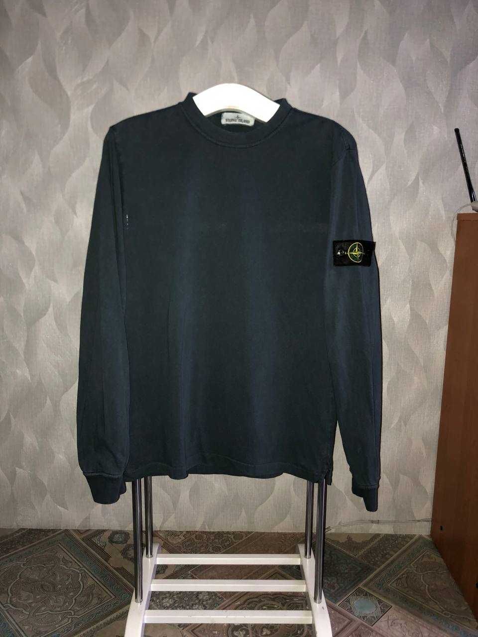 лонгслив stone island синий