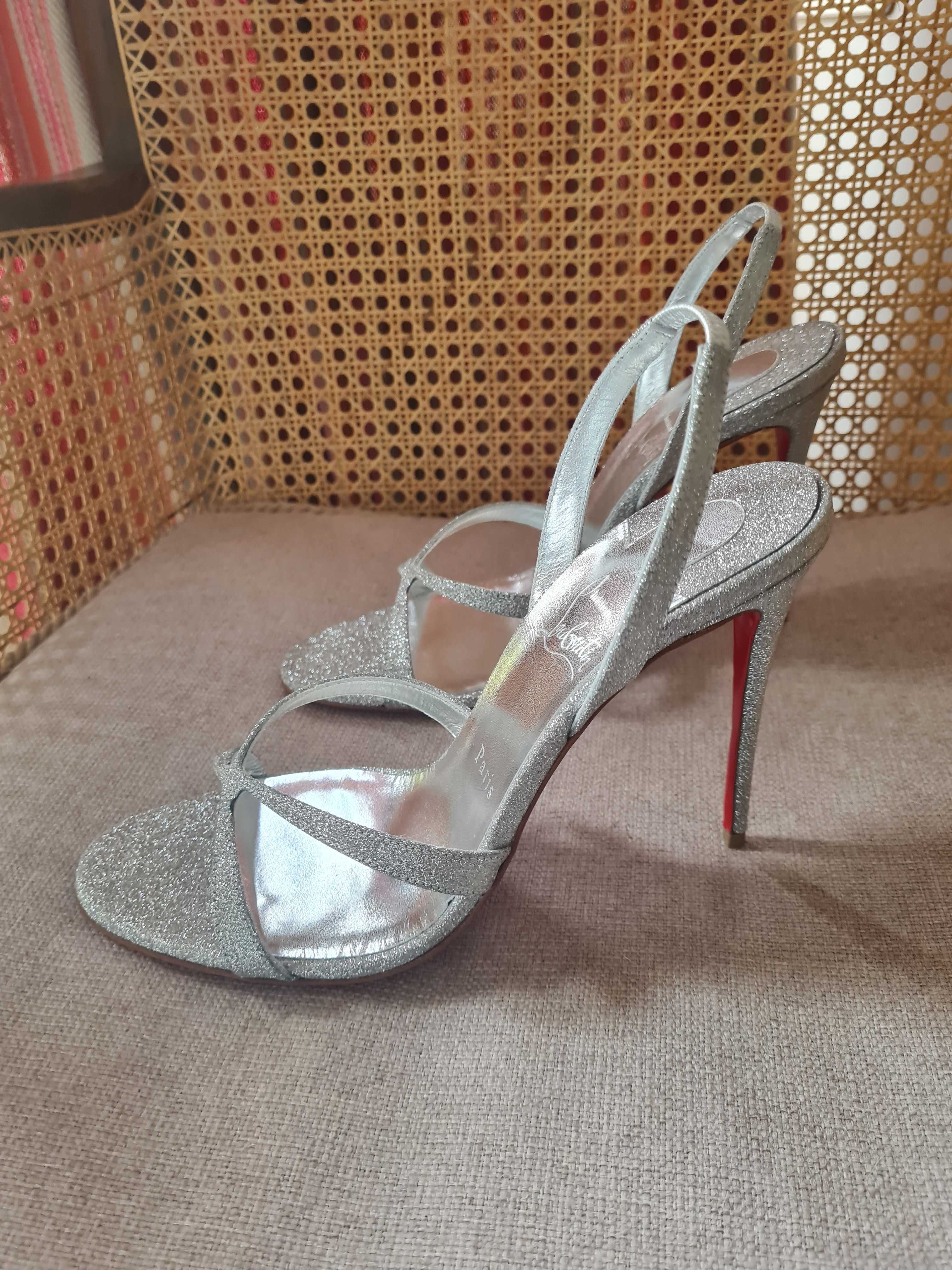 Szpilki sandały Christian Louboutin  r.40 srebrne