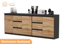Komoda Best Agnes Loft 200cm z Szufladami 3D/6SZ Do Salonu