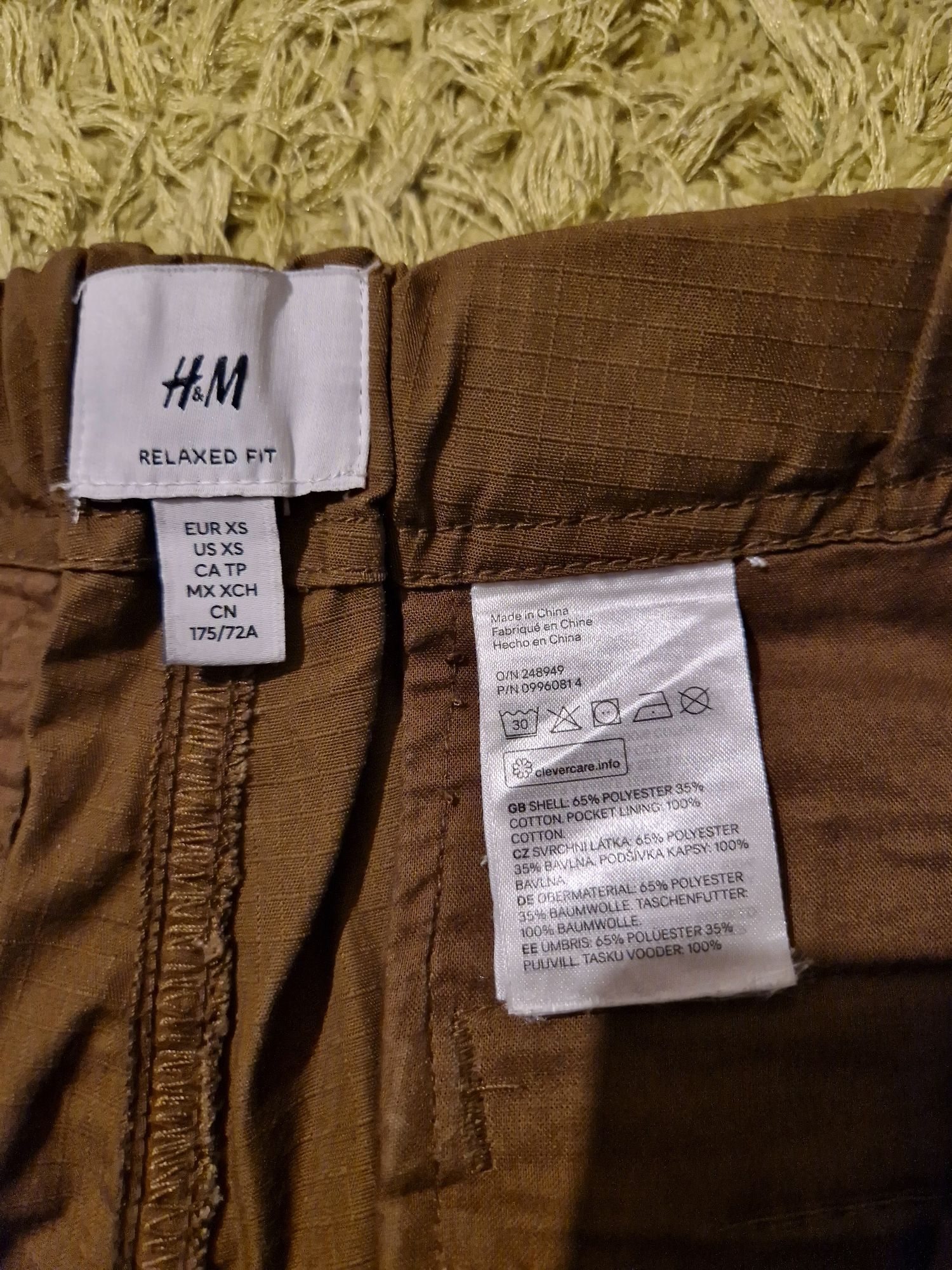 Spodnie h&m bojówki szturmówki brązowe xs