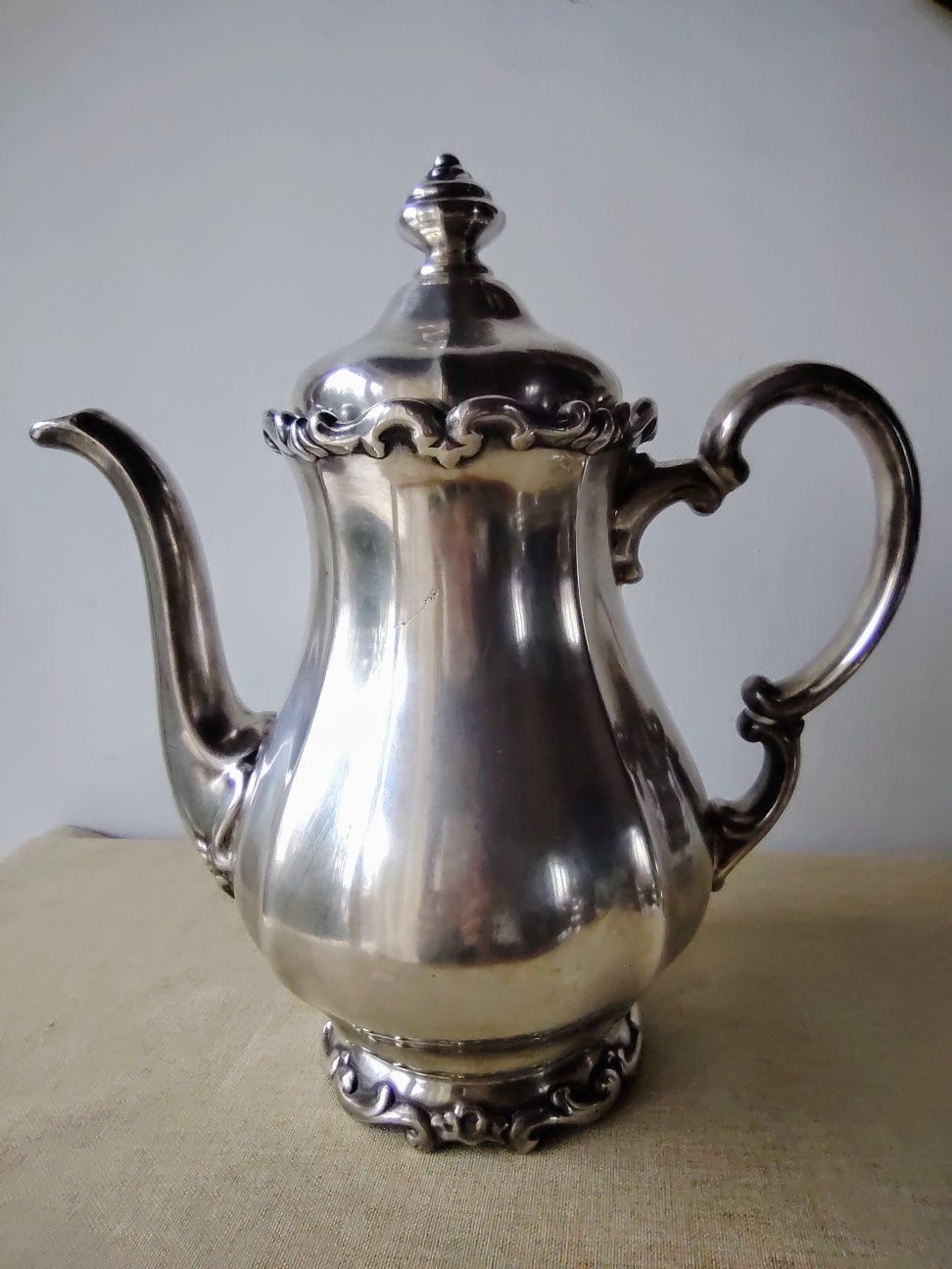Zestaw porcelana w srebrze WMF Niemcy dzbanek cukiernica mlecznik