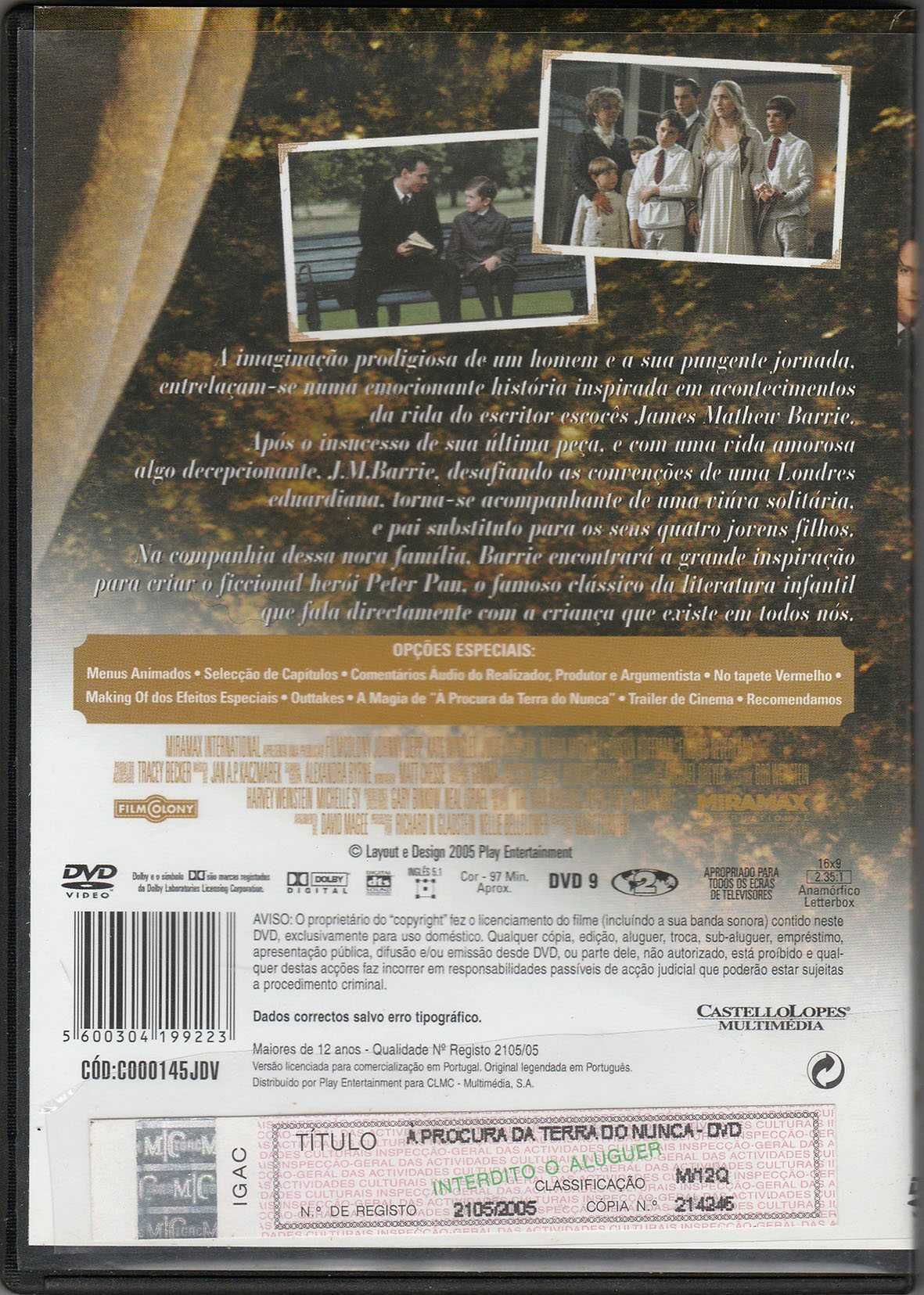 DVD À Procura Da Terra Do Nunca