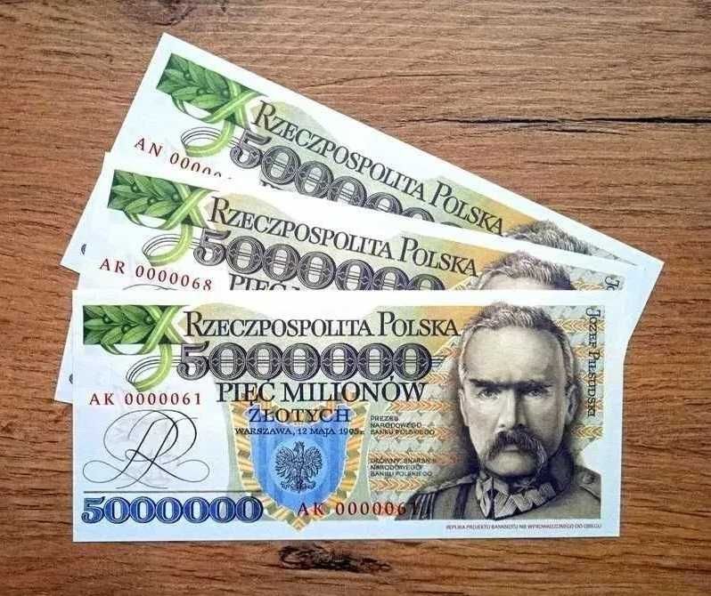 Banknot PRL 5 mln zł st. 1 UNC