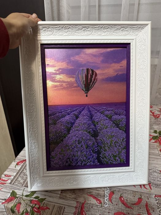 Картина бісером лавандове поле (в наявності)