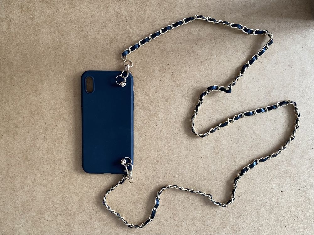 Zestaw etui case, case na łańcuszku i szkło hartowane iPhone X