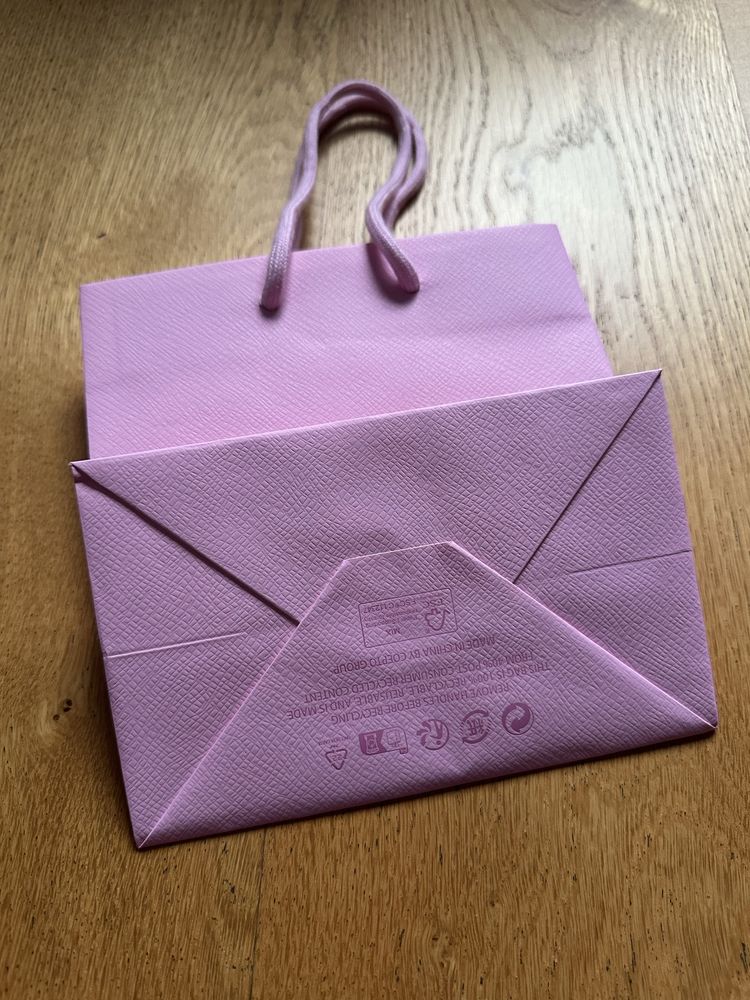 Torebka torba papierowa Swarovski pudroży róż barbie