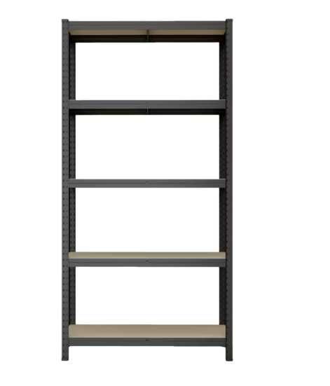 Стелаж металевий чорний 180 х 90 х 40 см 5 полиць, 120 кг