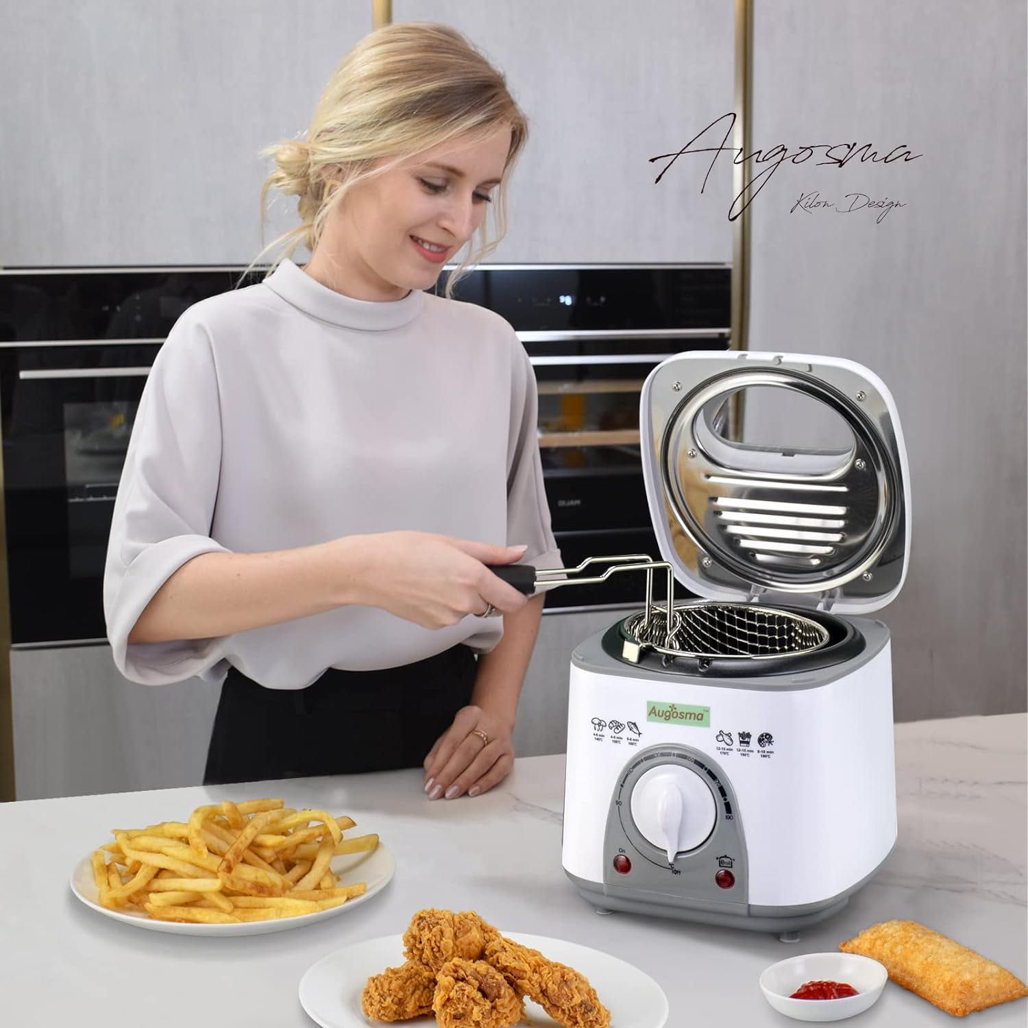 Mini frytkownica olejowa 1litr mała frytkownica pojedyncza