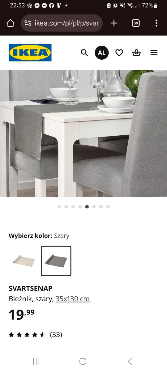 Bieżnik nowy ikea