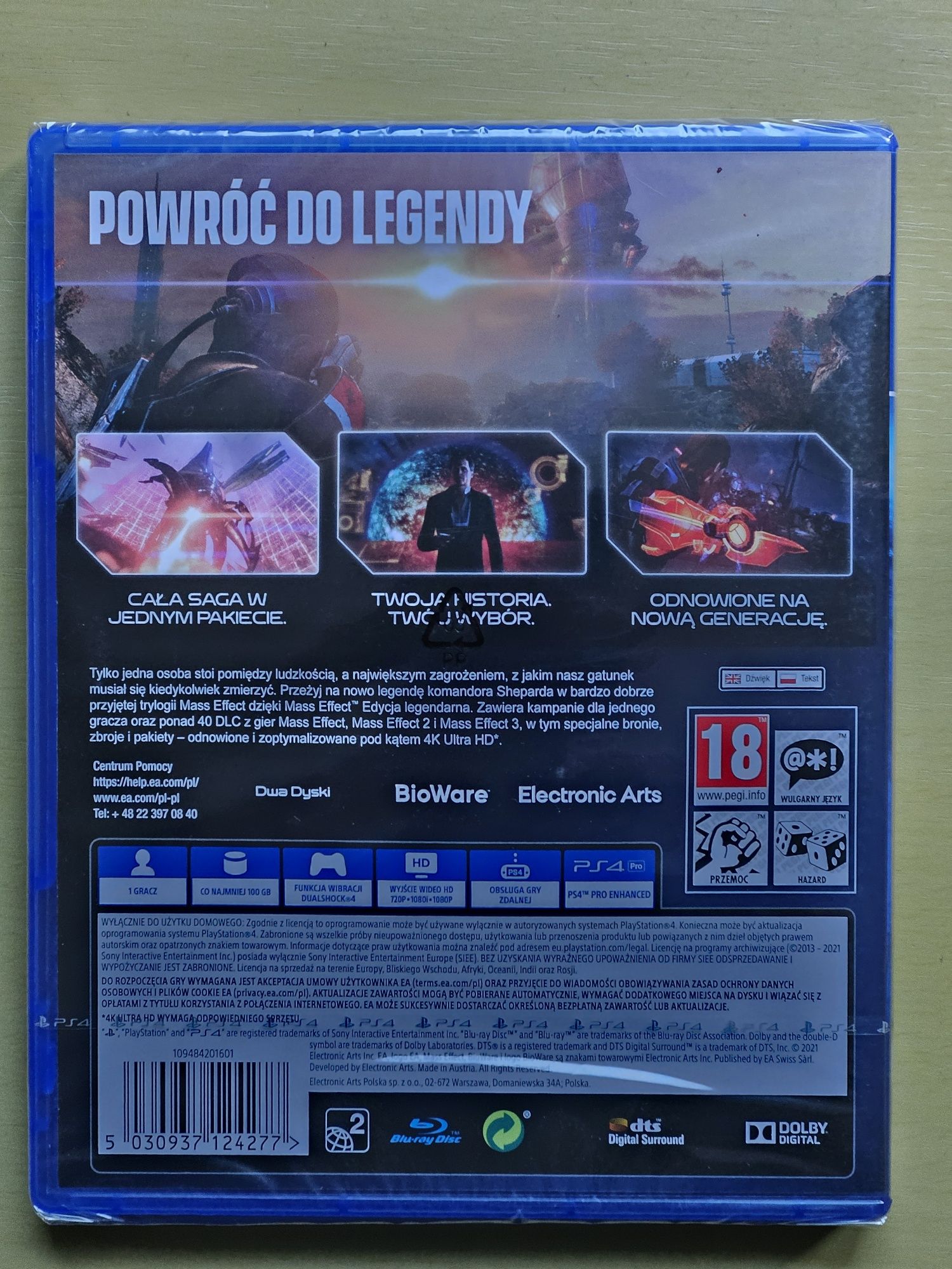 Mass Effect Edycja Legendarna PL Dubbing PS4 NOWA folia