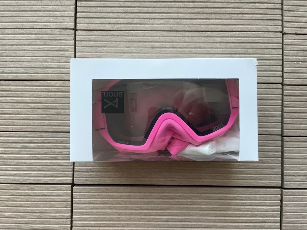 Gogle dziecięce maska snowboard Anon Relapse MFI Junior pink/smoke