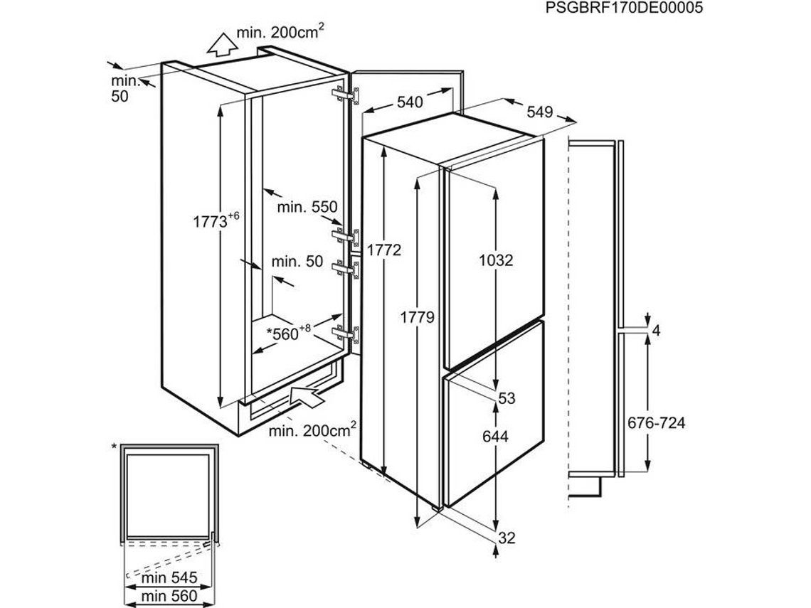 Frigorífico Combinado Encastre ZANUSSI ZBB28655SA