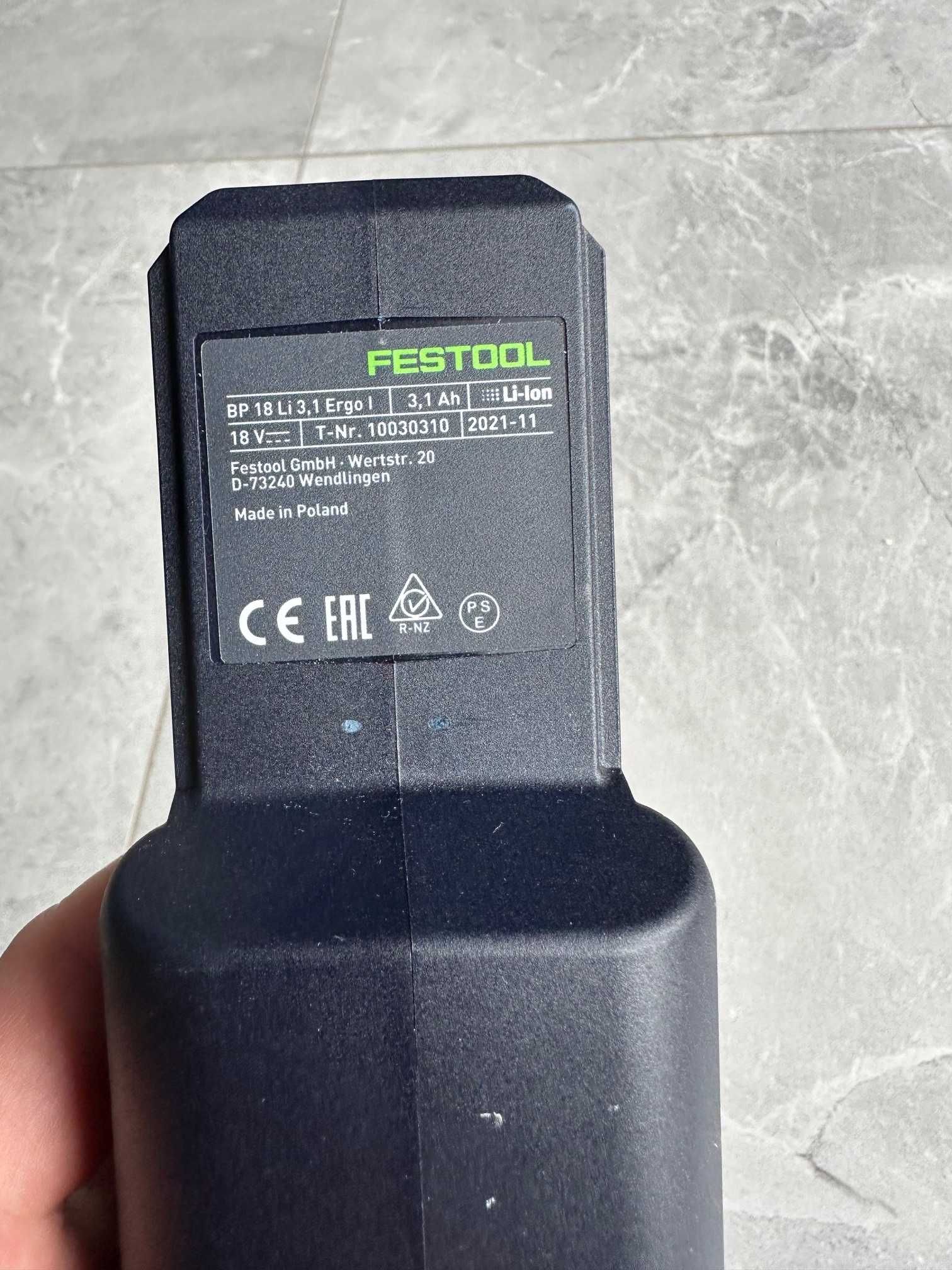 Festool Akumulator BP 18 Li 3,1 Ergo tylko 5 cykli bluetooth do ETSC