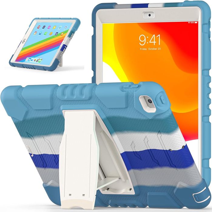 Etui do iPad 9/8/7 10.2” Pancerne z Podstawką Niebieskie