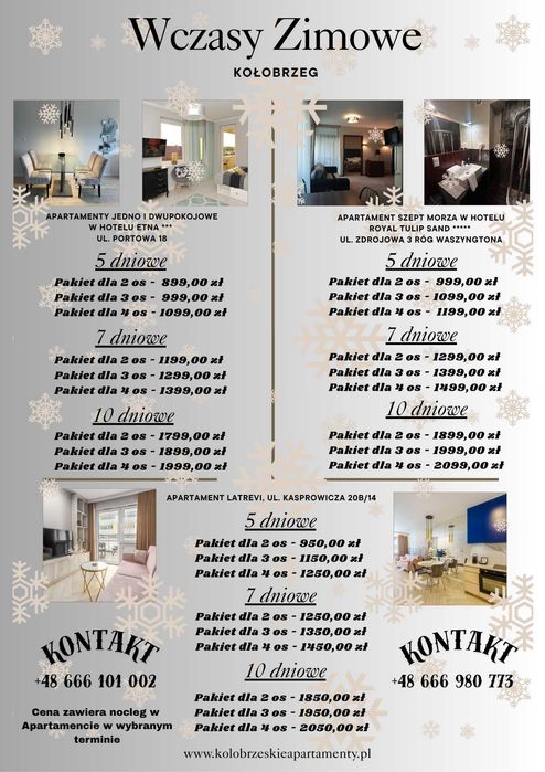 Wczasy w Kołobrzegu Apartamenty blisko morza