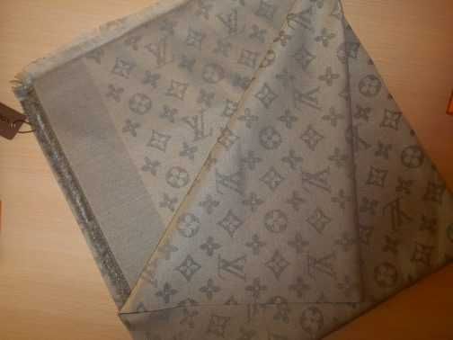 Louis Vuitton chusta Szalik, Szal apaszka damski kasmir, Francja 0337