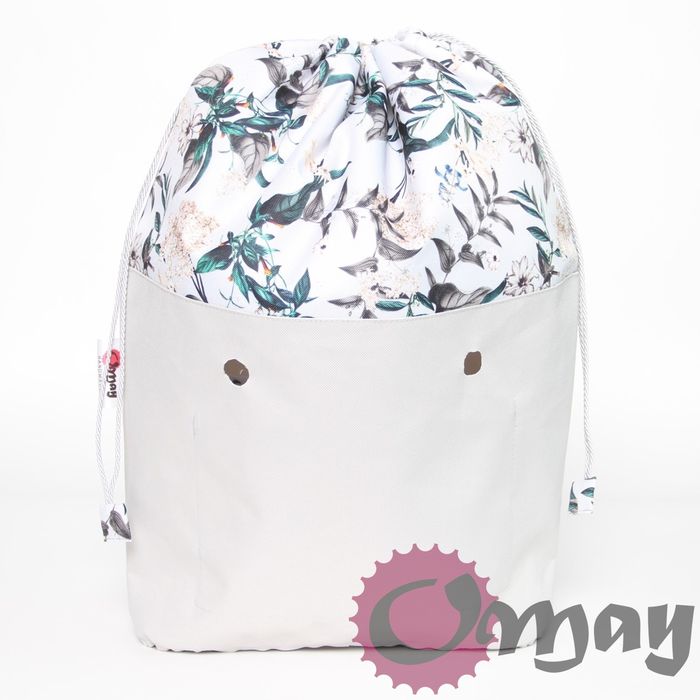 Szary organizer do OBAG MINI worek konwalie bzy 2 kieszenie komin OMAY