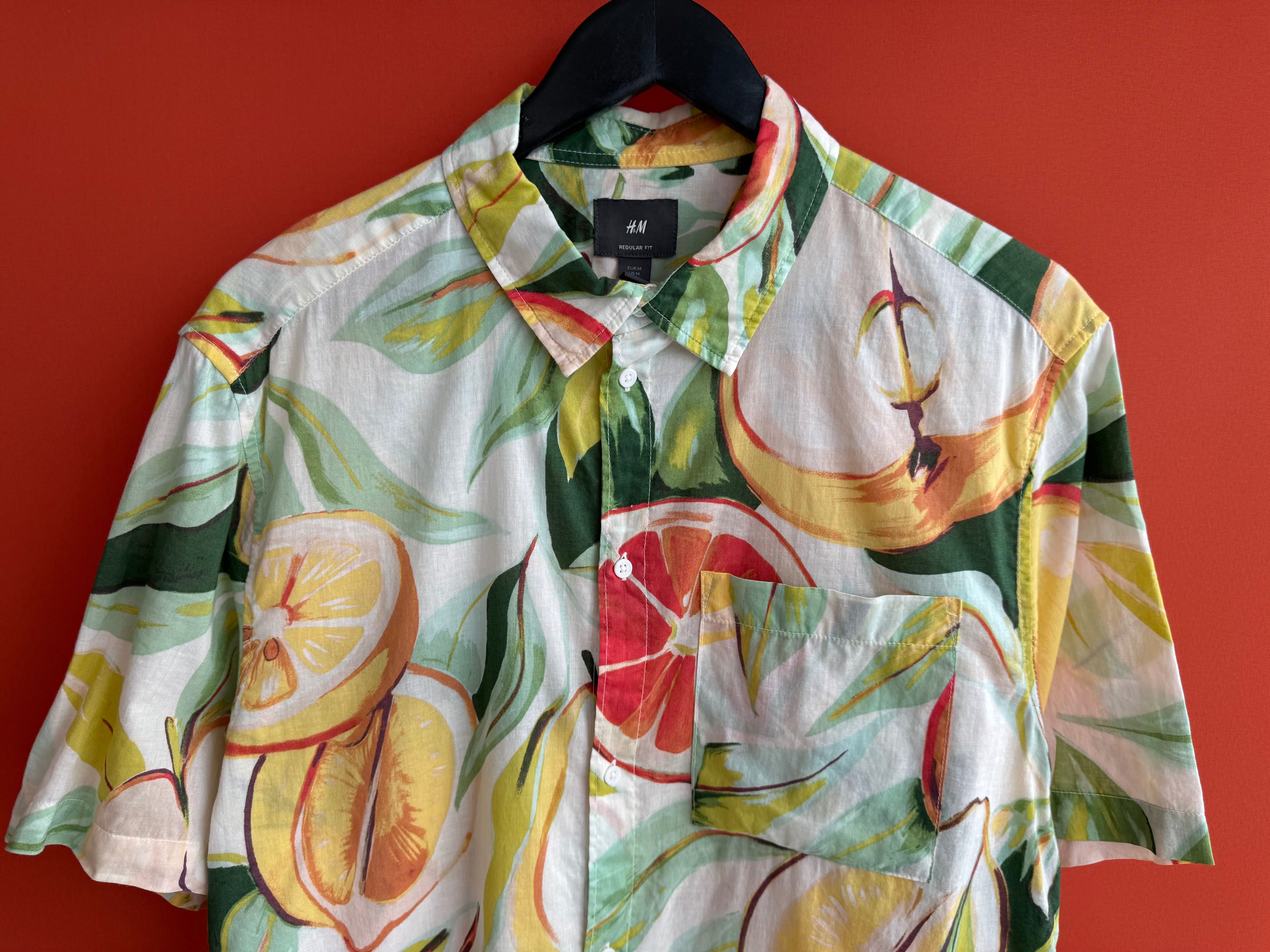 H&M чоловіча літня сорочка рубашка з коротким рукавом поло розмір M