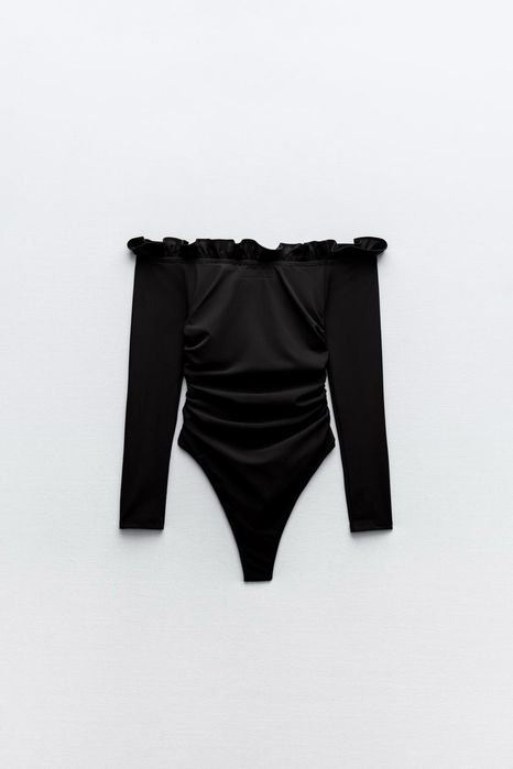Боді zara S відкриті плечі чорнийй