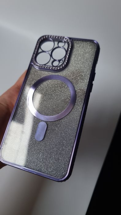 Etui do iPhone 14 Pro Max 5G, plecki błyszczę 2w1 Smukły case z diamen