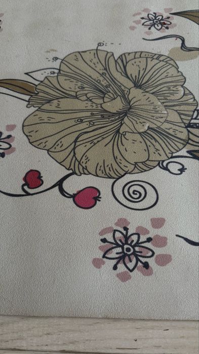 Йогамат замшевий із декором з ніжних квітів