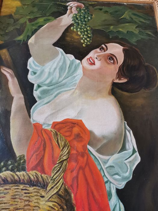 Картина СССР женщина с виноградом